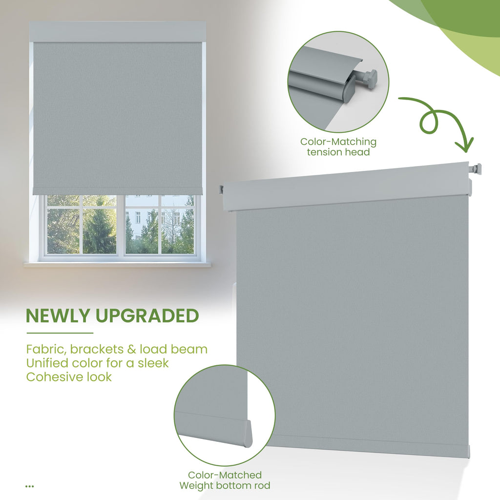No Drill No Tools Blackout Roller Shades for Windows