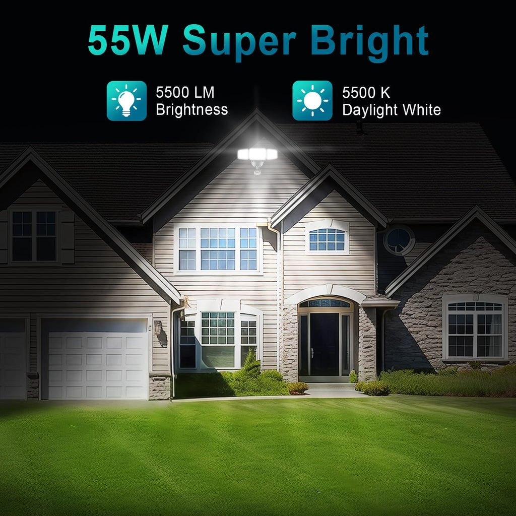 55W Plug in Flood Light Outdoor Motion Sensor Security Lights D2D Remote