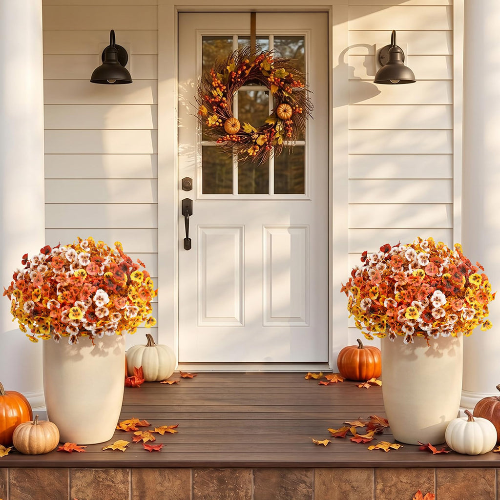 Fall Artificial Flowers for Outdoor, Faux Flowers for Garden Decor