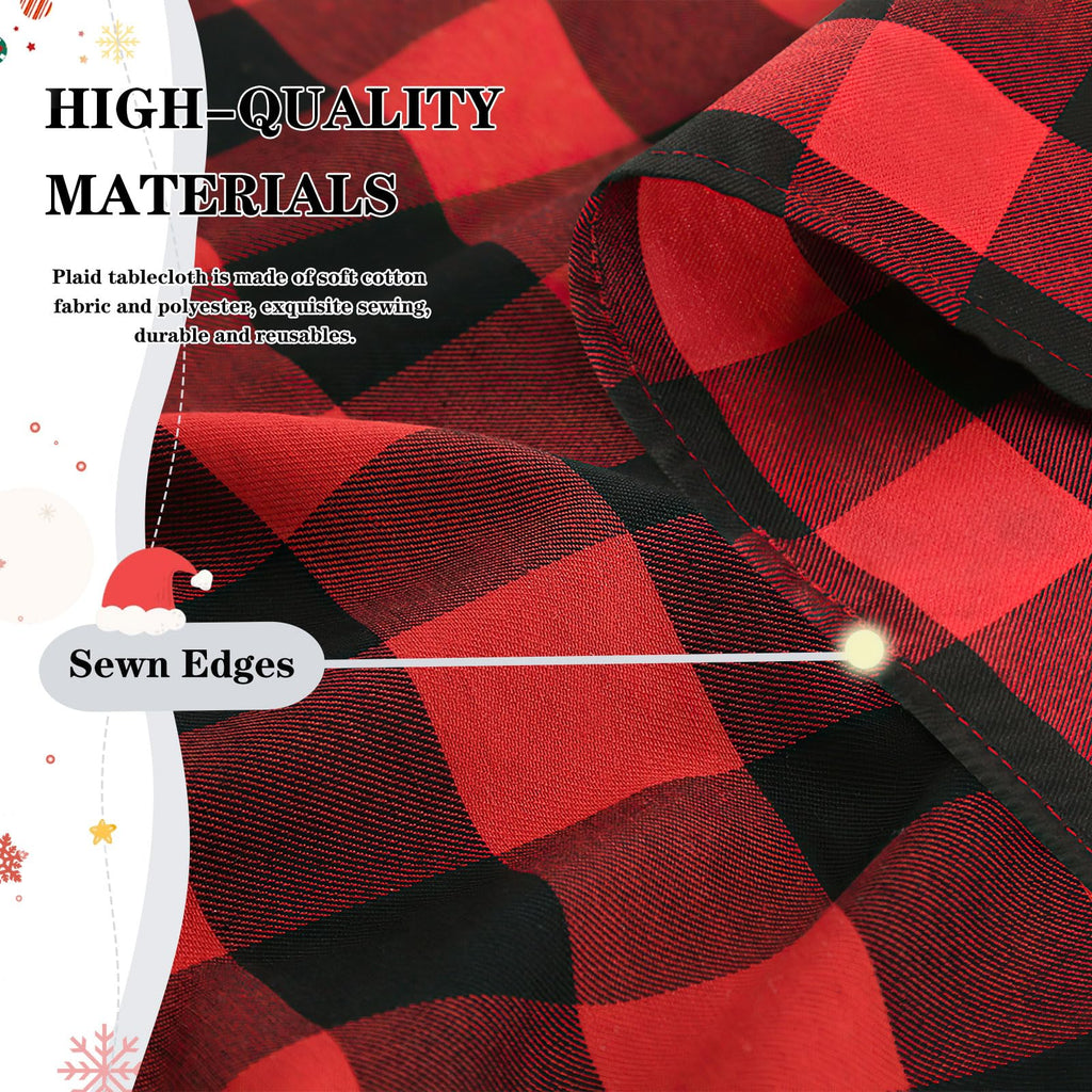 Checkered Tablecloth Plaid Fabric 56"x120" Classic Gingham Cover for Indoor