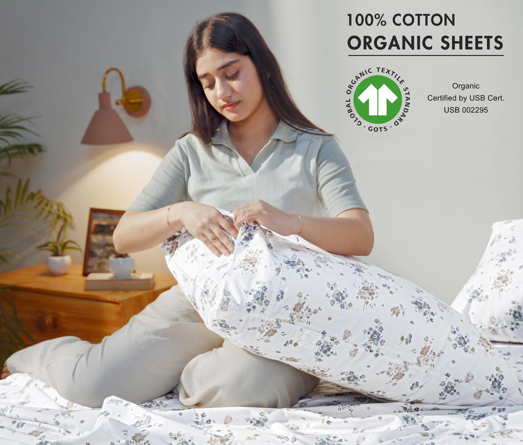 100% Organic Cotton Sheets, Percale Sheet Set, Halcyon