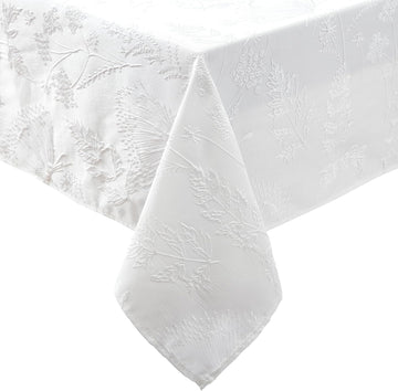 Tablecloth Raised Woven Embroidered Jacquard Fabric, Wrinkle Resistant for Dining, Holiday, Party, W