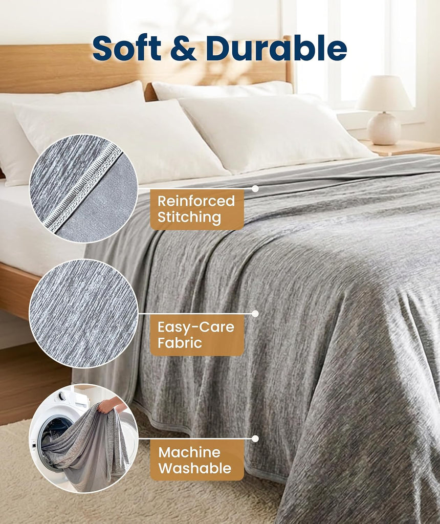 Cooling Blanket for Hot Sleepers - Soft, Lightweight & Breathable Throw Blanket with Easy to Clean Material - Luxury
