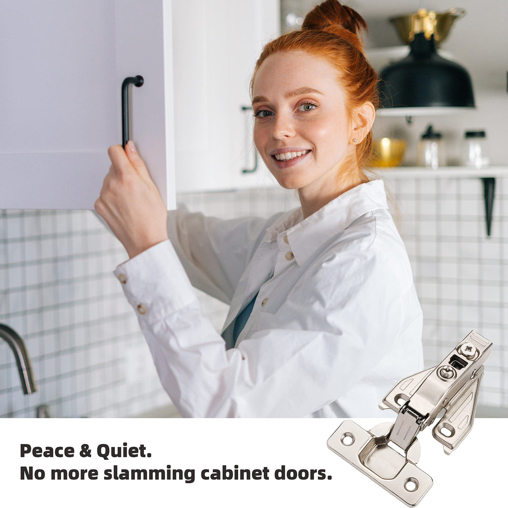 (30 PCS) Full Overlay Soft Close Cabinet Hinges Cabinets - 105° Face Frame Concealed Cabinet Door Hinge -3 Way