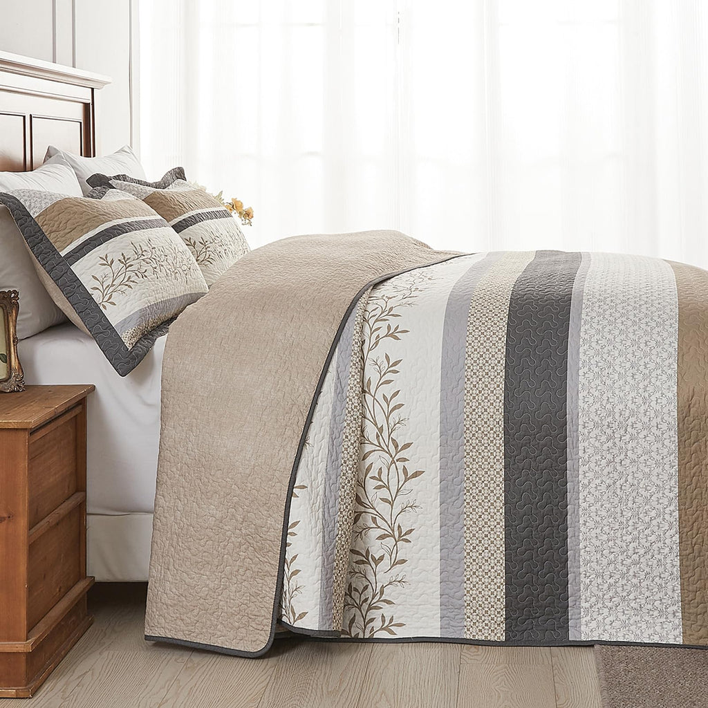 Oversized King Bedspreads 128x120, Reversible XL Bed Spread