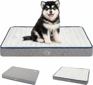 Reversible Dog Bed Mat, Washable Pet Bed for Large Medium Small Dogs, Kennel Pad with Removable Cover, Bed Mattress