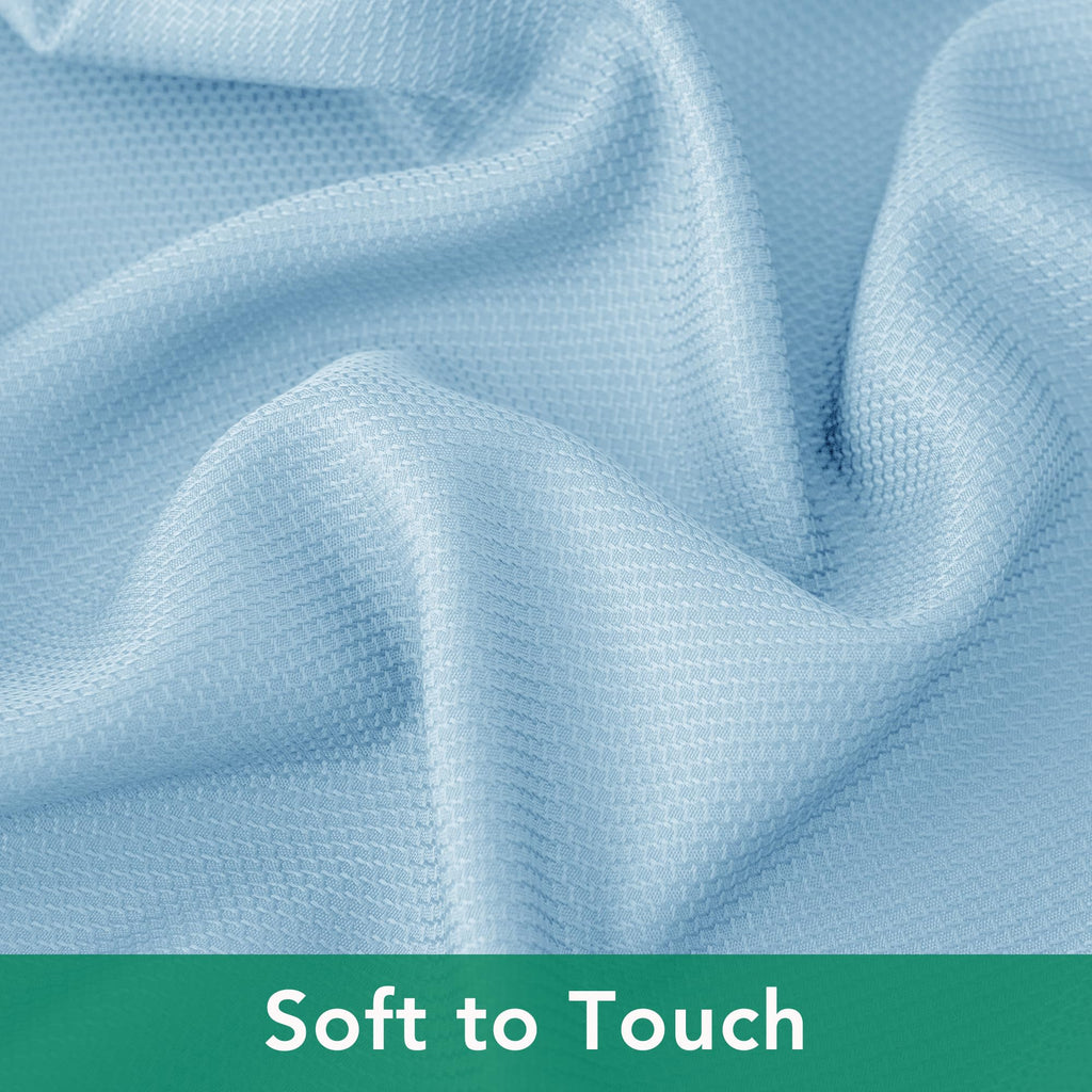 Textured Tablecloth Rectangle-Fabric Outdoor Table Cloths-Light Blue 60x84"