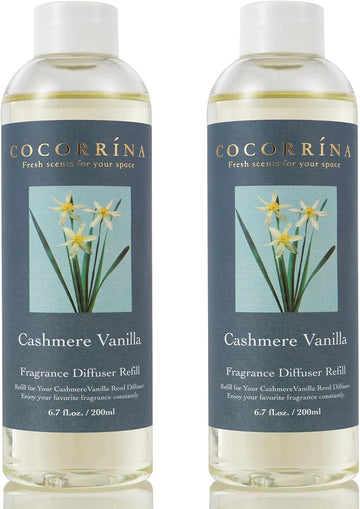 Reed Diffuser Refill - Cashmere Vanilla 6.7 oz / 2 Packs Reed Diffuser Oil Refill - Set of 134