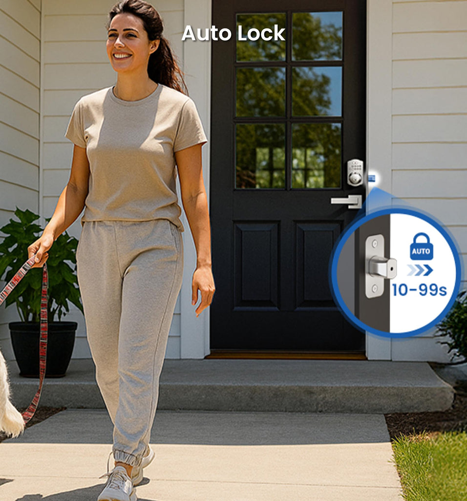 Fingerprint Door Lock, Keypad Deadbolt, Satin Nickel