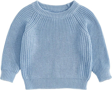 Baby Knit Sweater Crewneck Long Sleeve Pullover Sweatshirt Infant Girl Boy Fall Winter Clothes