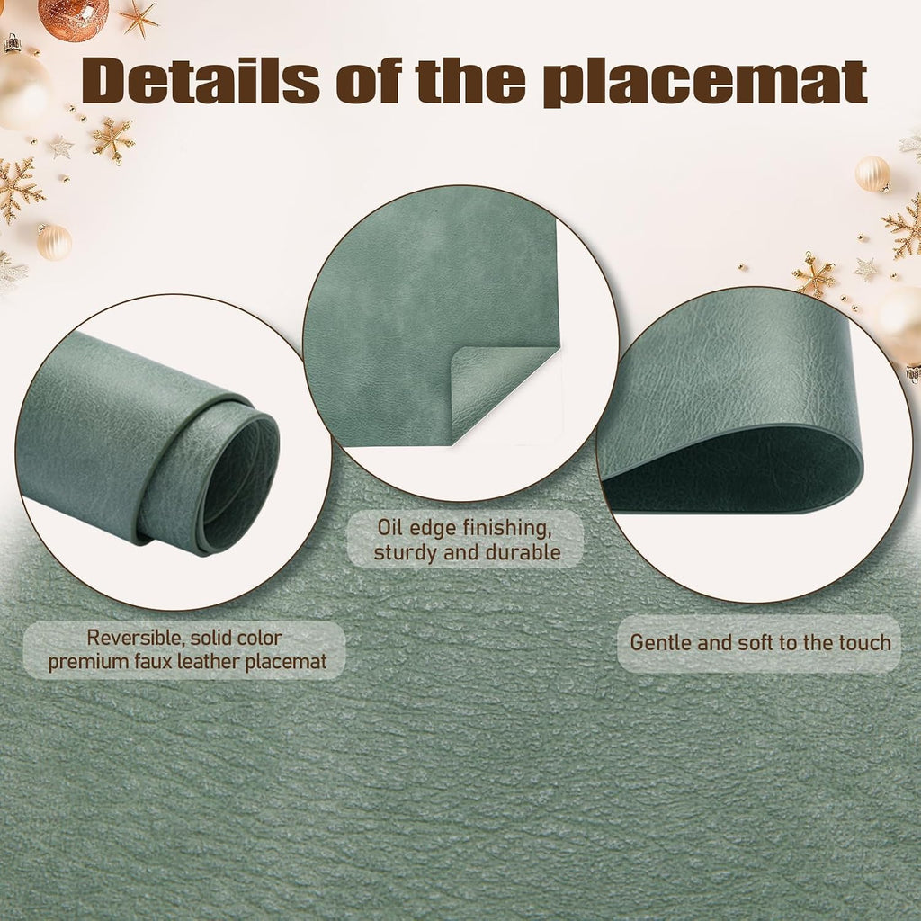 UnivoColors Placemats,Heat Resistant Placemats Washable 12 x 17 Inch,Waterproof Table Mats,Wipeable Pu Place - Set of 4