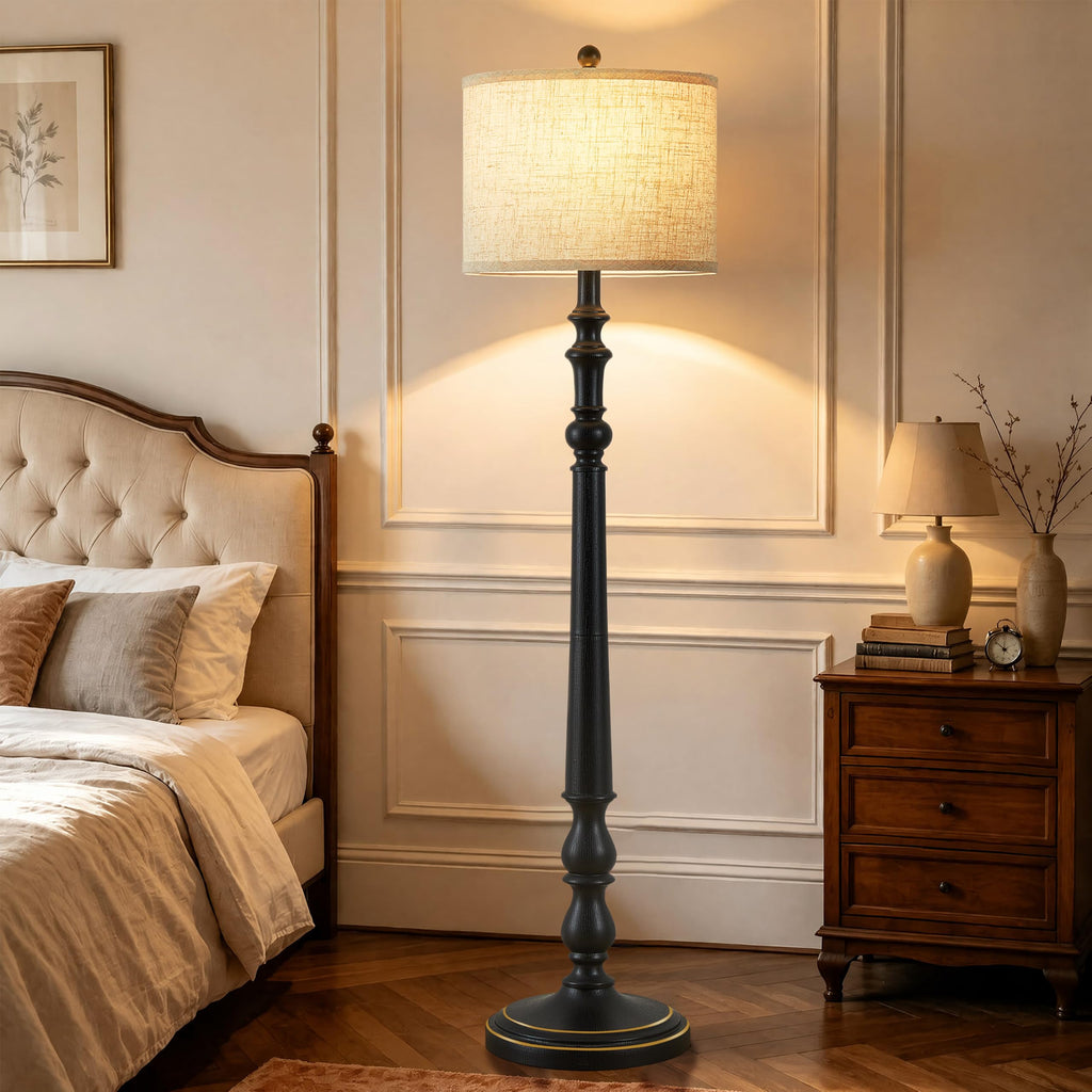 Farmhouse Floor Lamp, 60'' Tall Rustic Standing Lamp