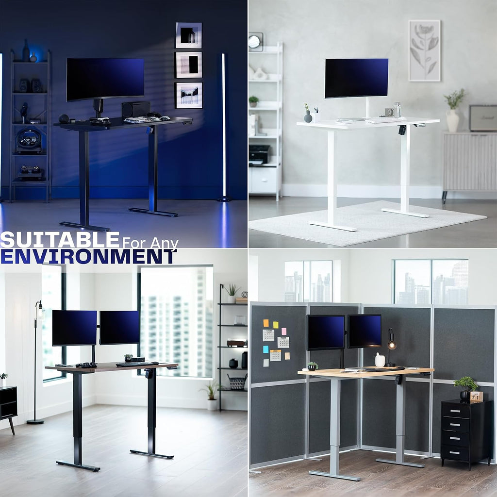 Black 43 x 24 in Standing Desk, DESK-1B4B | Electric, Holds 220 lbs, Sit Stand, Height Adjustable, Home Office