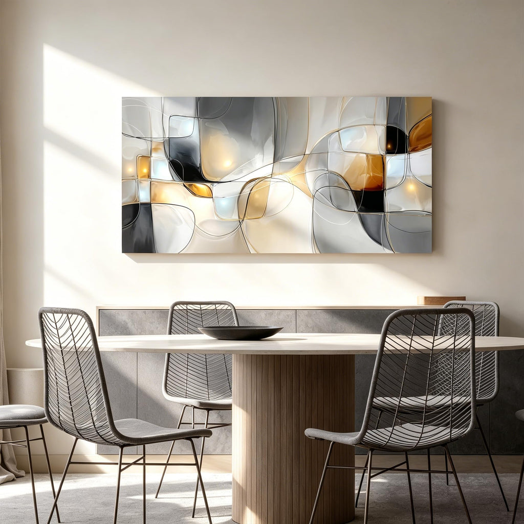 Geometric Abstract Wall Art Decor Modern Gray White Wall Art Prints Canvas Wall Art Decor Office Bathroom Kitchen