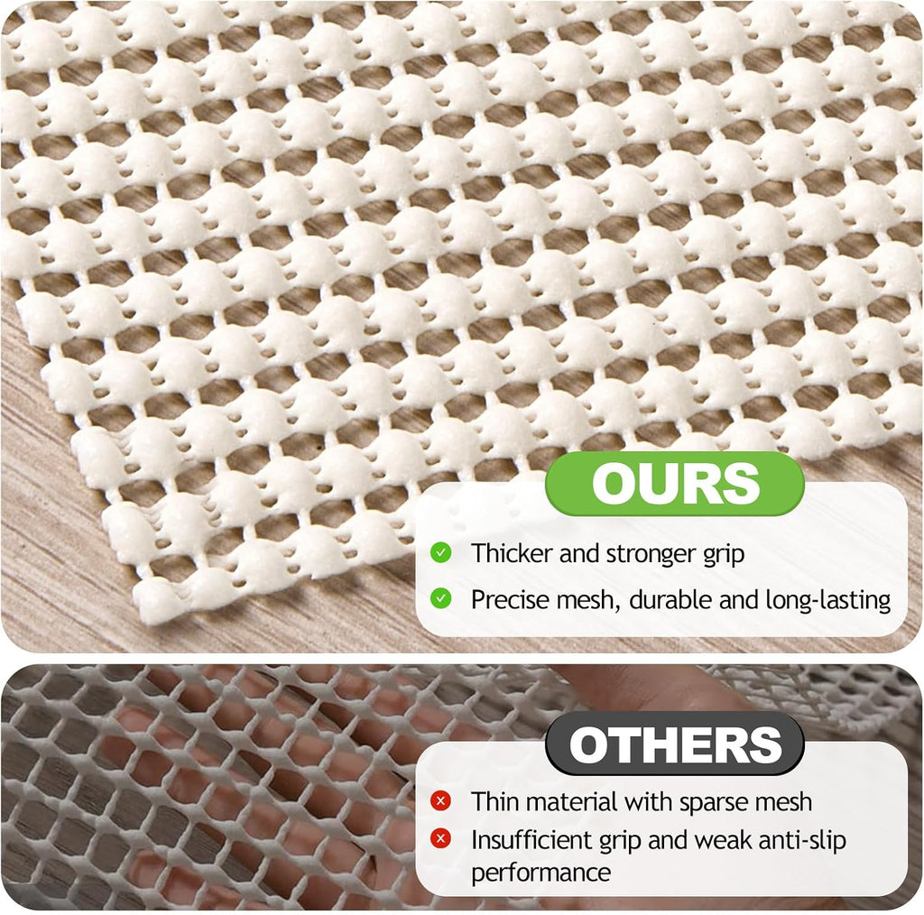 Non-Slip Rug Pad 9x12 FT, White - Set of 108