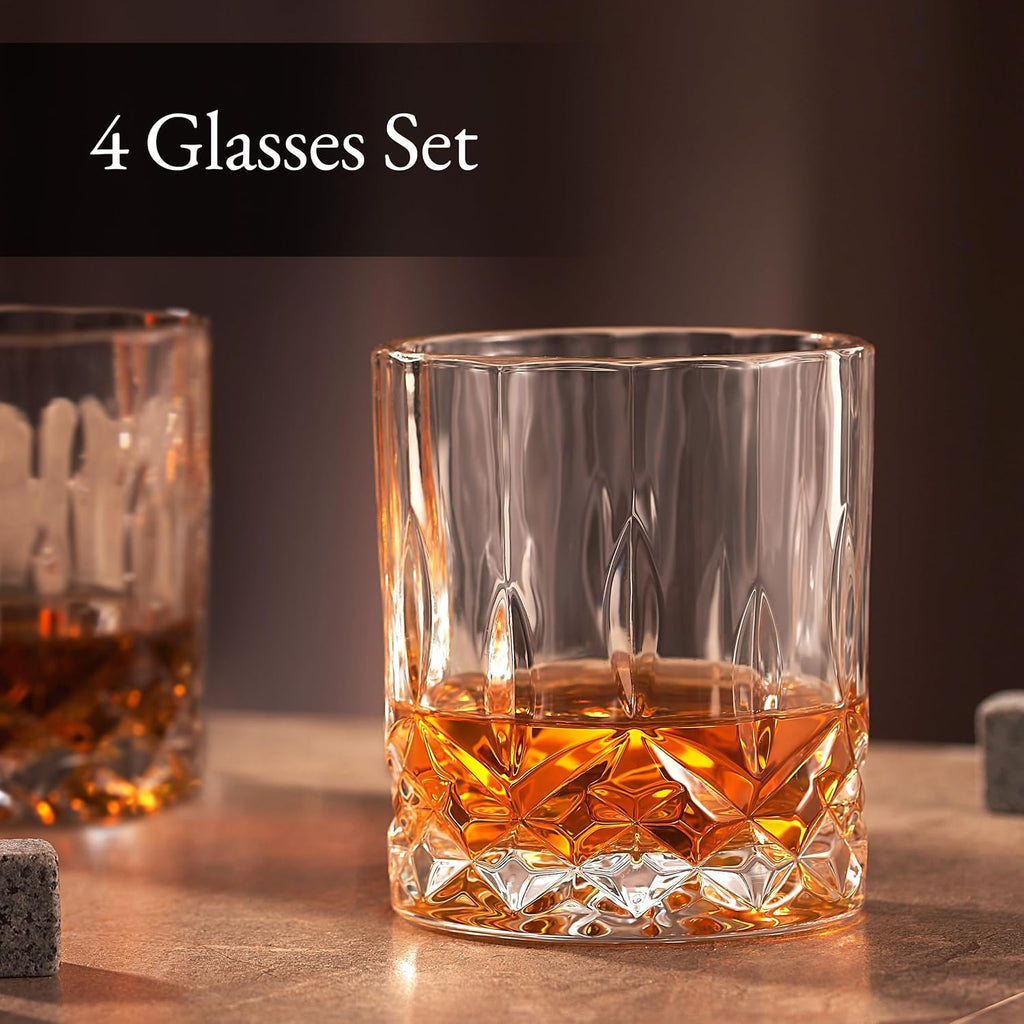 Ry Gift For Men - Whiskey Decanter Set For Beloved Husband Or Dad Birthday Gift - 4 Whiskey Glasses And Decanter Set