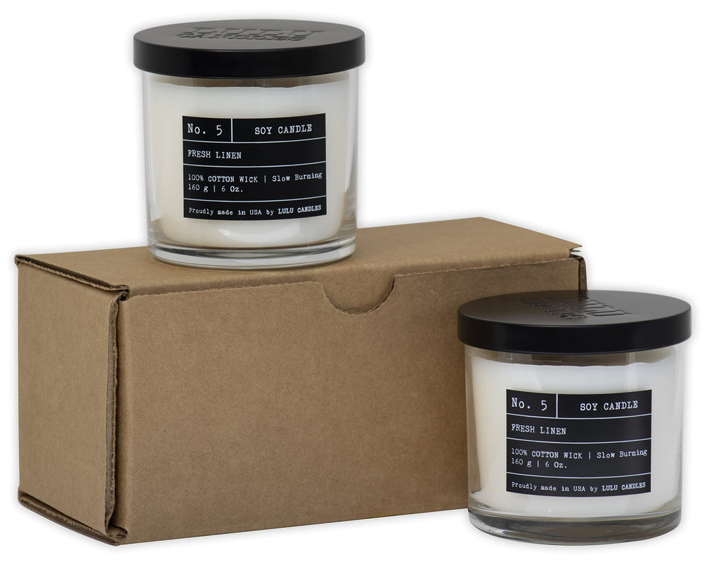 Fresh Linen | Luxury Scented Soy Jar Candle | Hand Poured in The USA | Highly Scented & Long Lasting (6 Oz. 2 Pack)