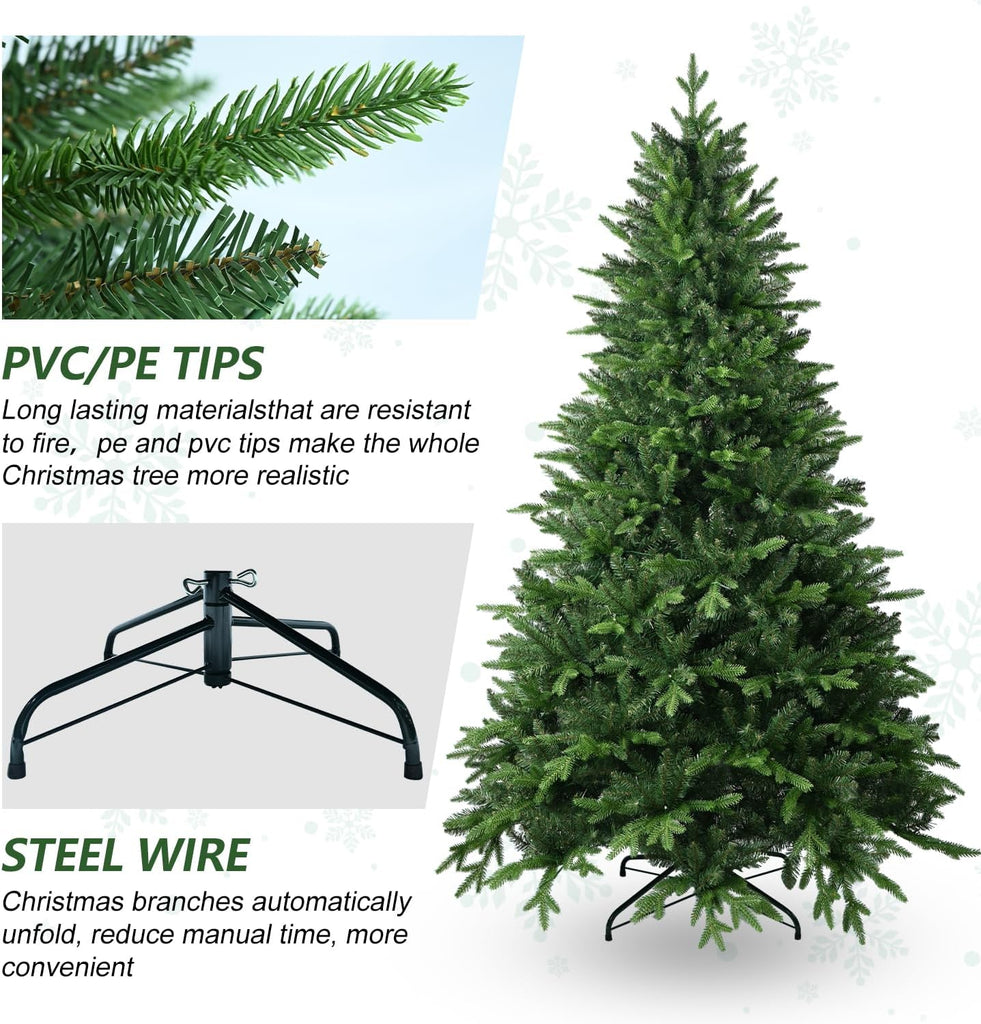 Unlit Artificial Christmas Tree, 3062 PE & PVC Mixed Tips