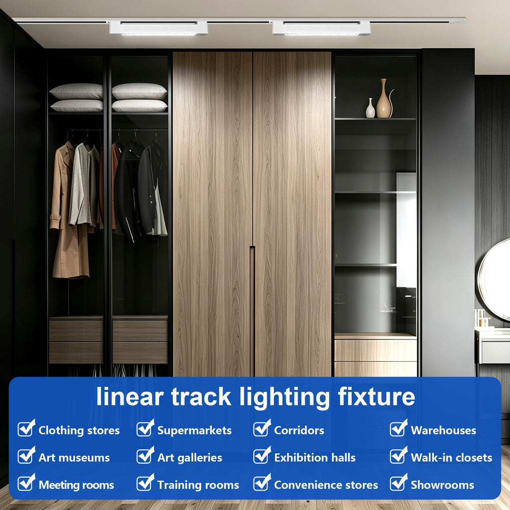 LED Track Lighting Heads H Type Track Light Fixtures Grille Light Modern Ceiling Spotlight Accent Art Shop