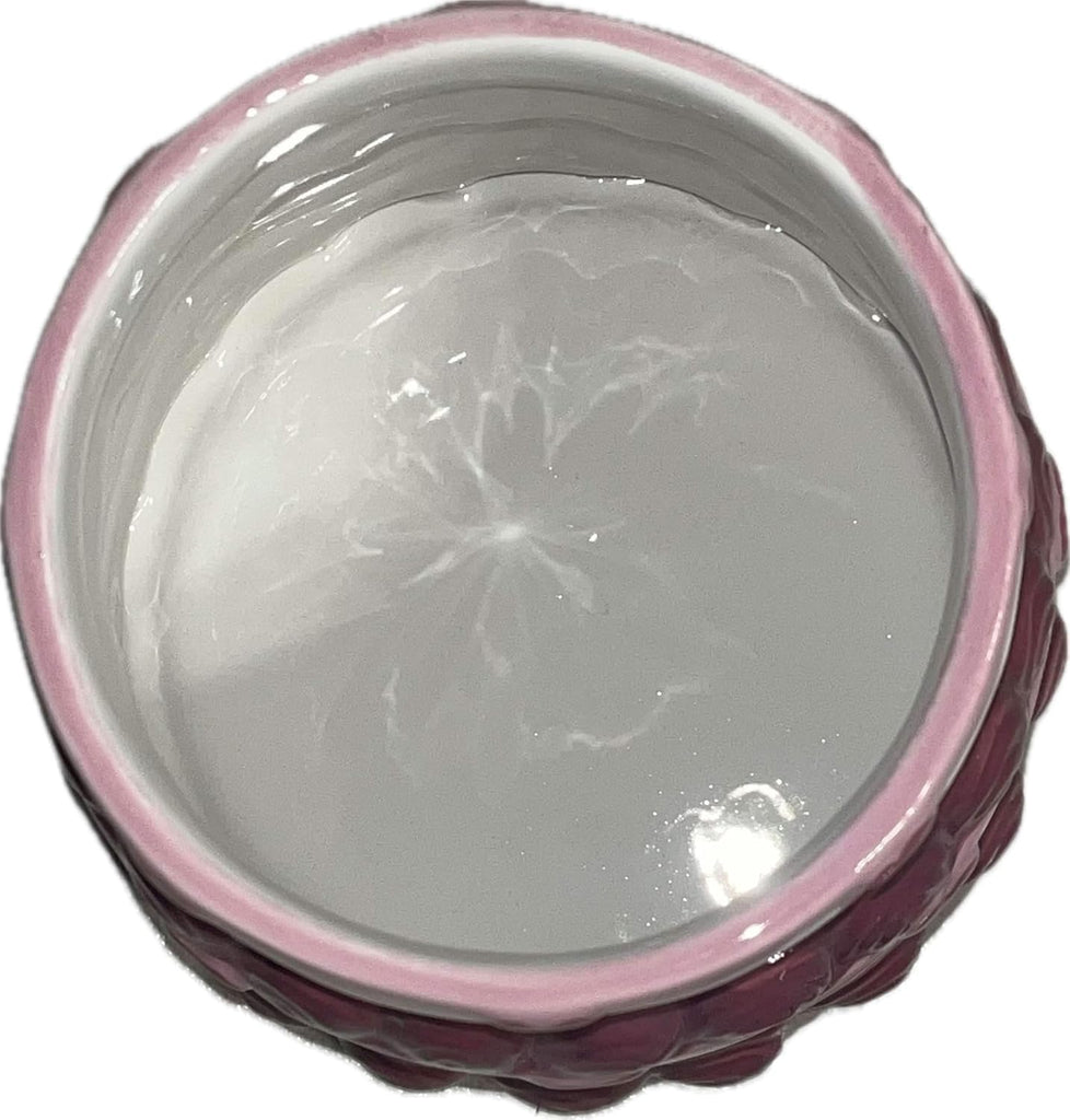 Vintage Style Ceramic Cake Cookie Jar, Pink and Purple, 5 x 5.5 inches