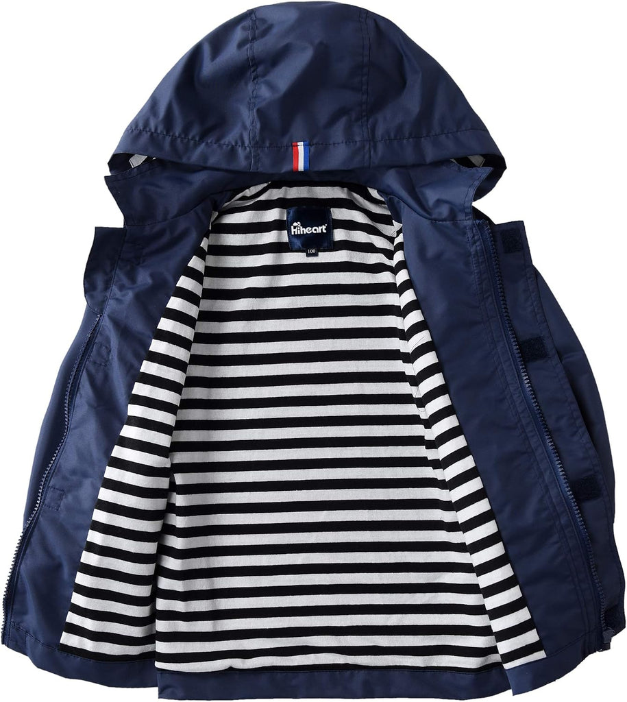 Boys Girls Waterproof Hooded Jackets Cotton Lined Rain Jackets