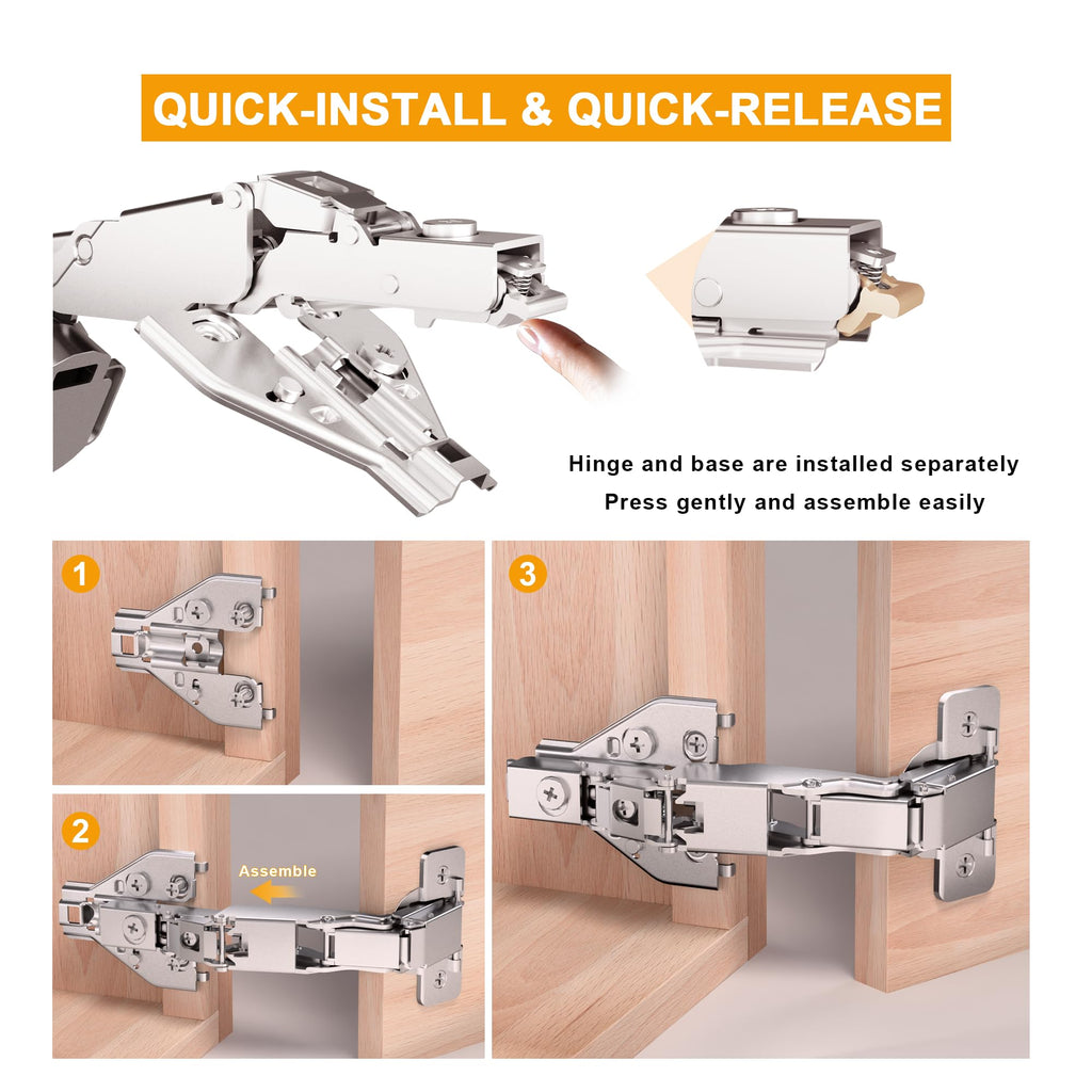 2-Pack 165 Degree Lazy Susan Hinges 50% Faster Install