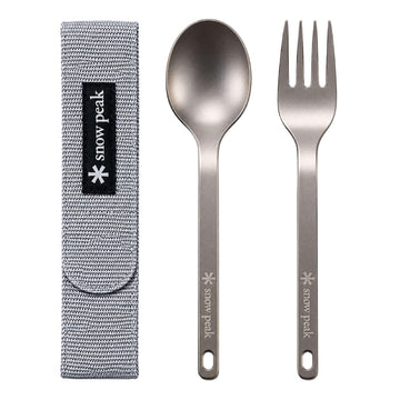 Peak Titanium Fork & Spoon Set, Durable Utensils, Compact & Ultralight