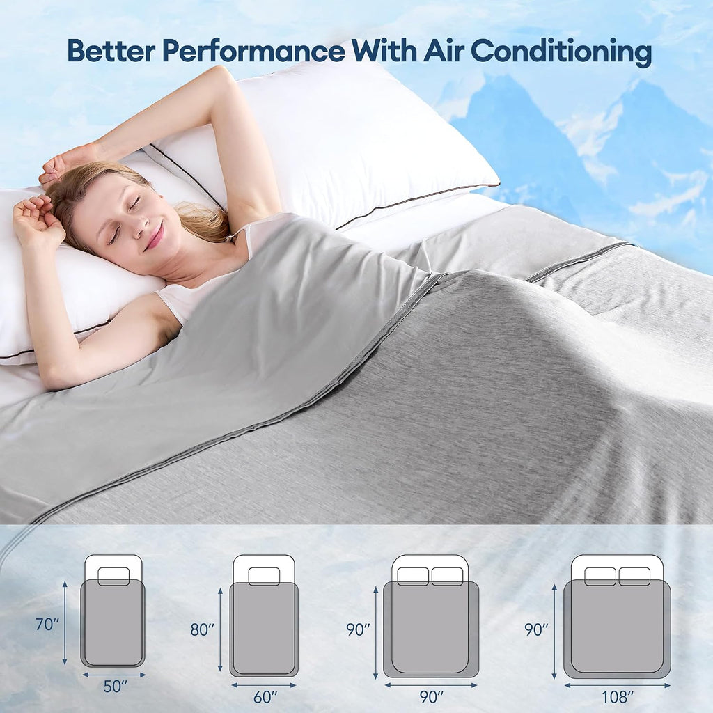 Cooling Blanket for Hot Sleepers King Size 108''×90'', Summer Blanket Thin Lightweight Breathable, Absorbs Sweat Heat
