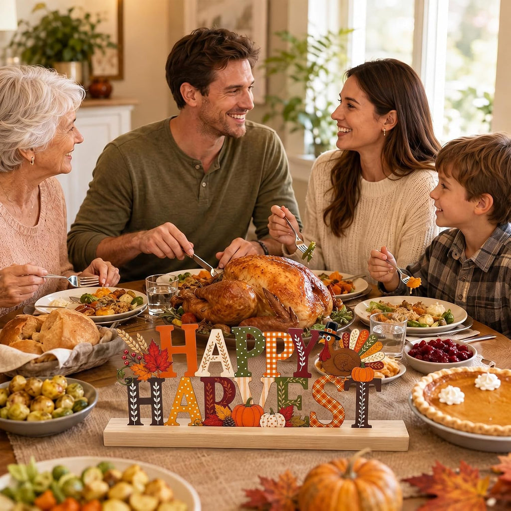 Thanksgiving Table Decor Centerpiece, Happy Harvest Table Sign