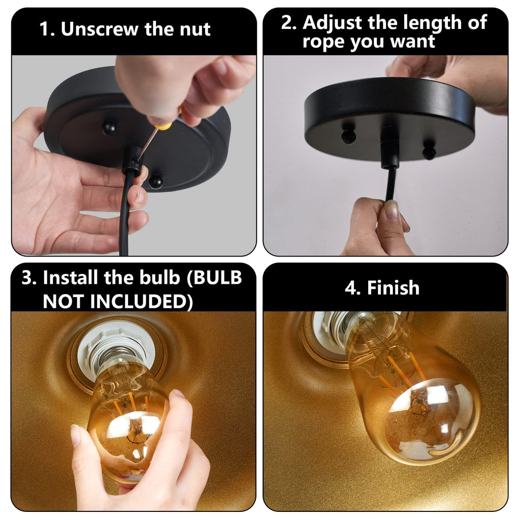 12 Inch Black Farmhouse Pendant Lights Island 3 Pack