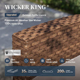Patio Furniture Set Outdoor Furniture Brown Wicker Rattan Patio Conversation Sets with Cushion Outside Sofa Set,7