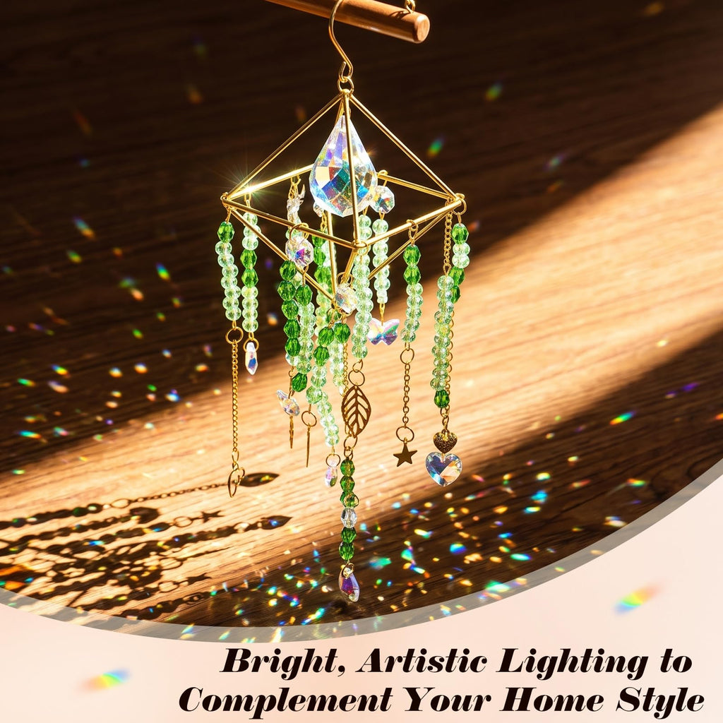 DIY Suncatcher Kit for Adults - 3D Spiral Suncatcher with Colorful AB Beads & Pendants, for Window Hanging