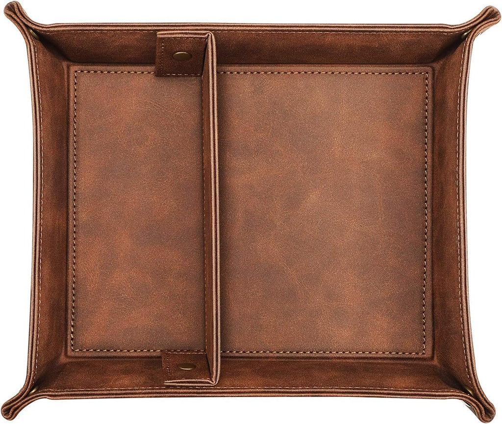 Valet Tray Desktop Storage Organizer with 2 Compartments