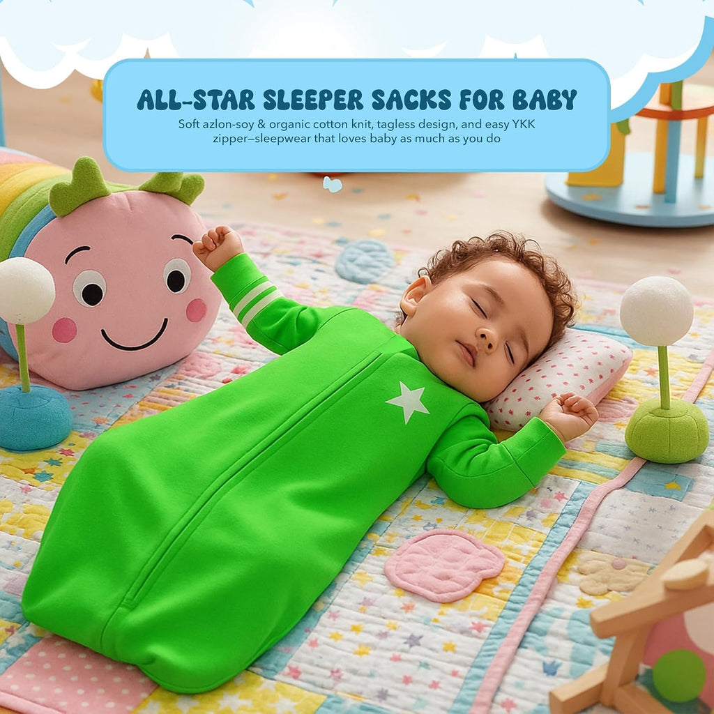 Long Sleeve Wearable Blanket Sleep Sack, Infant to Toddler Sleeping Bag, Choose from Months
