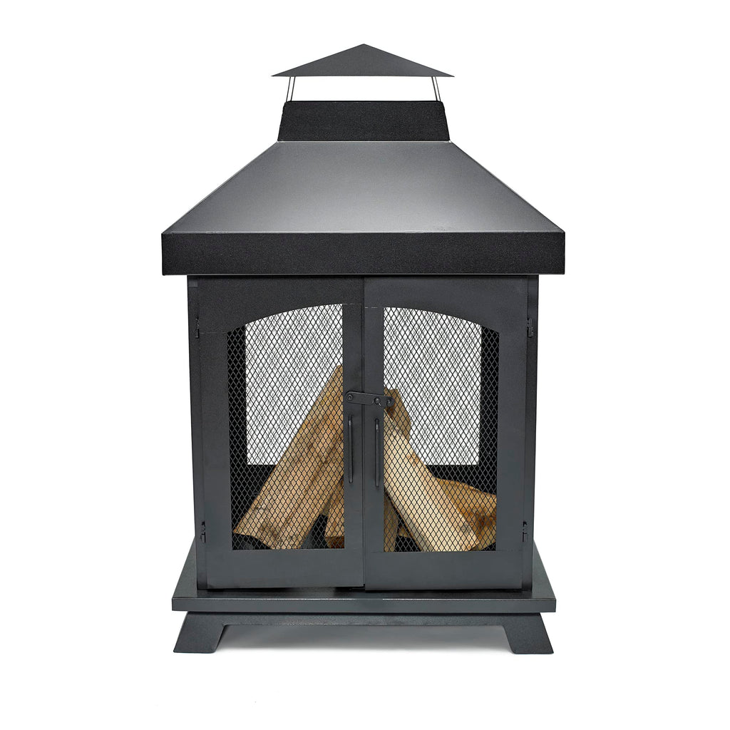 45" Wood Burning Steel Outdoor Fireplace