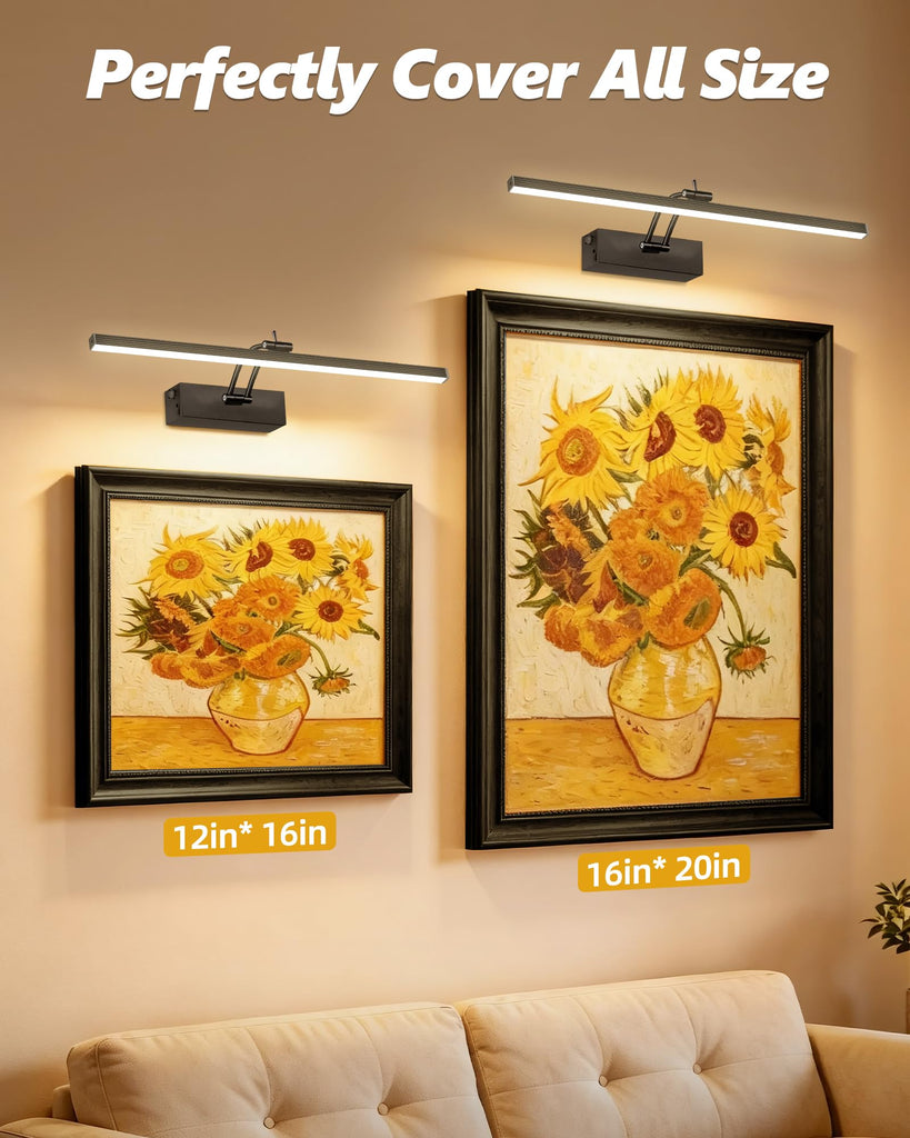 4 Pack 16-Inch Picture Light with Remote, 5200mAh Battery Operated
