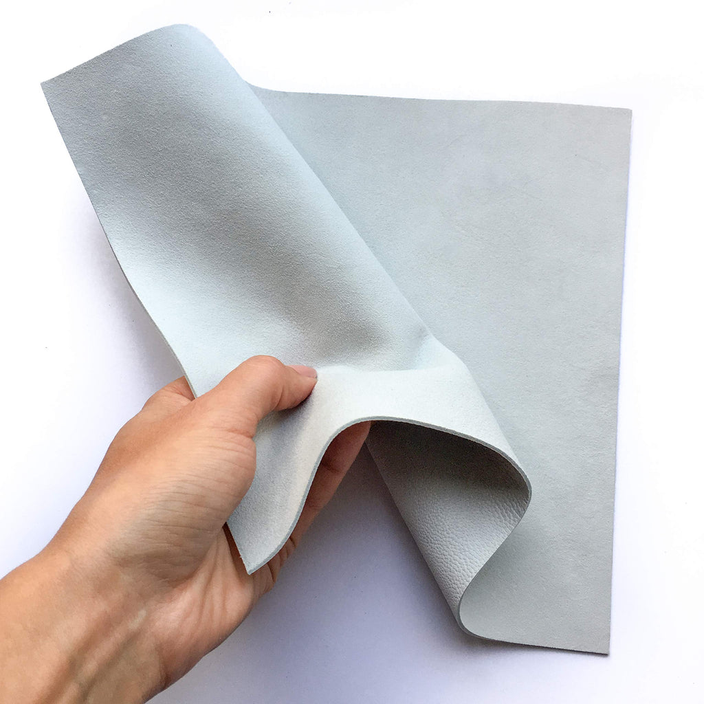 Real White Suede Leather Material: Genuine Leather Sheet for Crafts, Sewing, and Jewelry Making (White, 18x24In