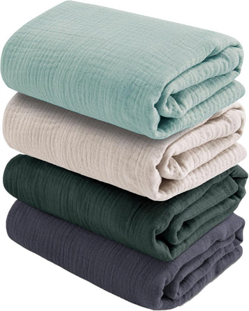 Muslin Swaddle Blankets for Newborn, Cotton Receiving Blankets for Baby