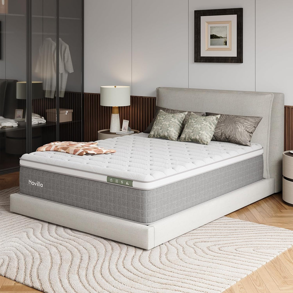 14 Inch King Mattress,King Size Gel Memory Foam Hybrid Mattress | with Cool-Touch Nylon Cover & Pocketed Coils for