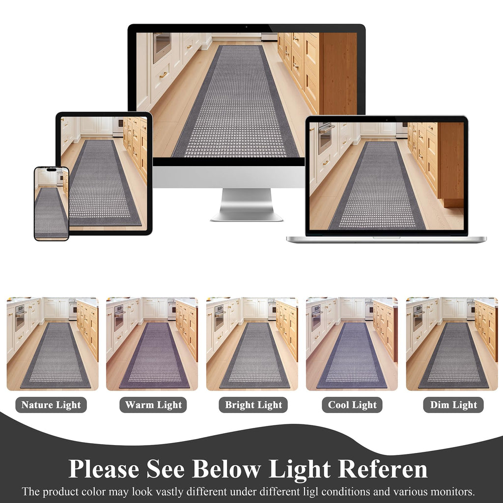 Runner Rug s 2.6'x10' Heavy-Duty Durable Entryway Floor Mat with Non Slip Rubber Backing Low-Pile High Traffic Carpet