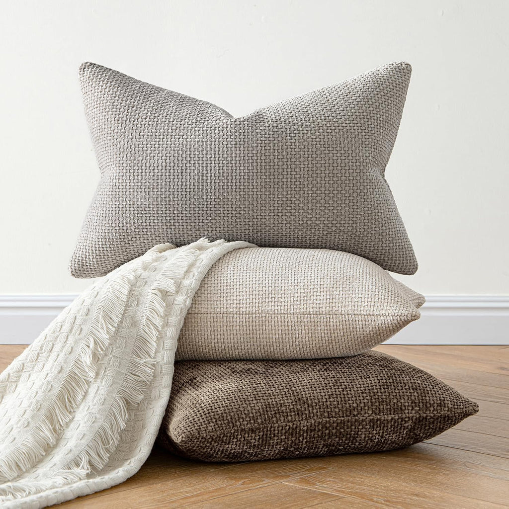 Decorative Brown Euro Sham Pillow Covers 26x26 Inch 2 Pack