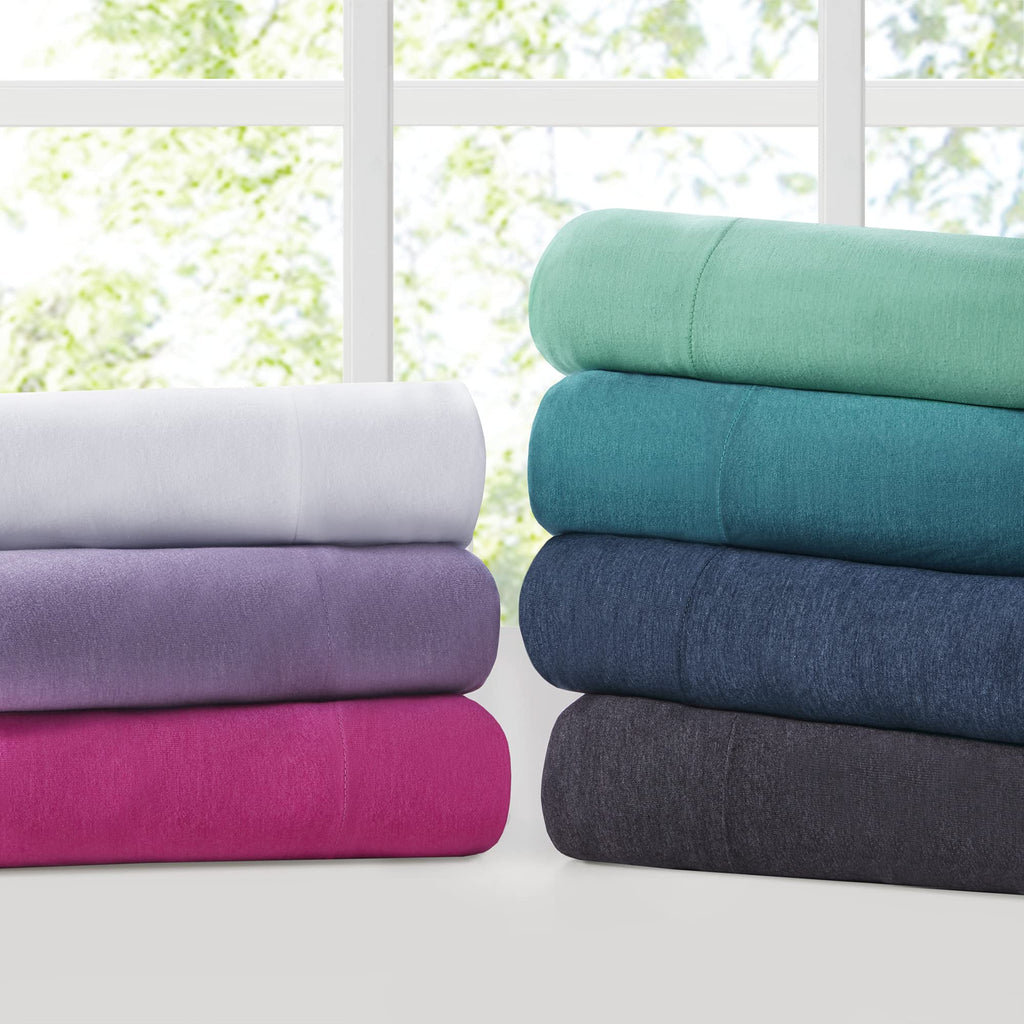 Cotton Blend Jersey Knit Sheet Set Full Size, Purple