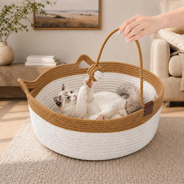 Stimuli Handwoven Cat Basket, Instinct Basket for Cats Basket Bed, Cat Bed