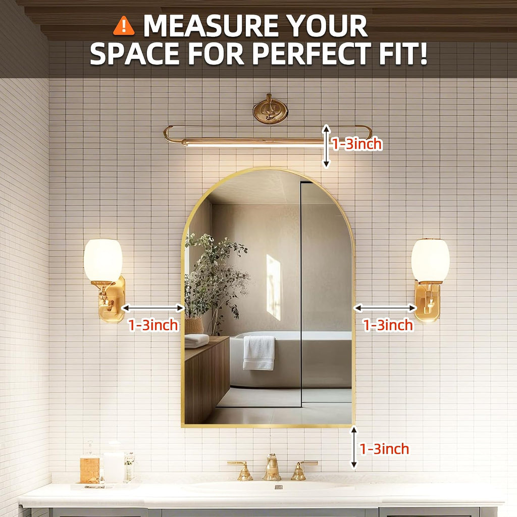 Arched Medicine Cabinet Mirror No Assembly Needed Bathroom Mirror with Storage Recessed or Surface Mount Options
