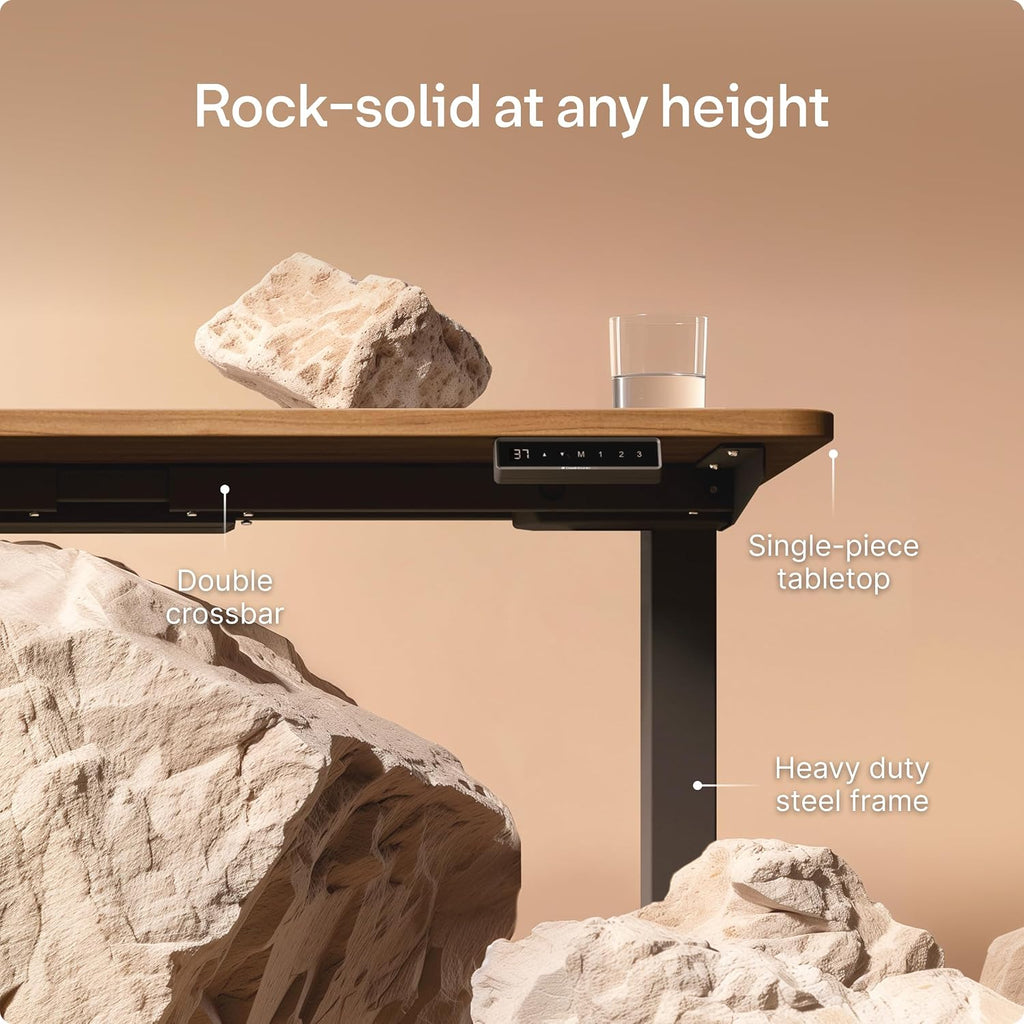 HomePro Standing Desk 60x30 - Made in Europe, Ergonomic Sit Stand Home Office Desk, Electric Height Adjustable, Dual