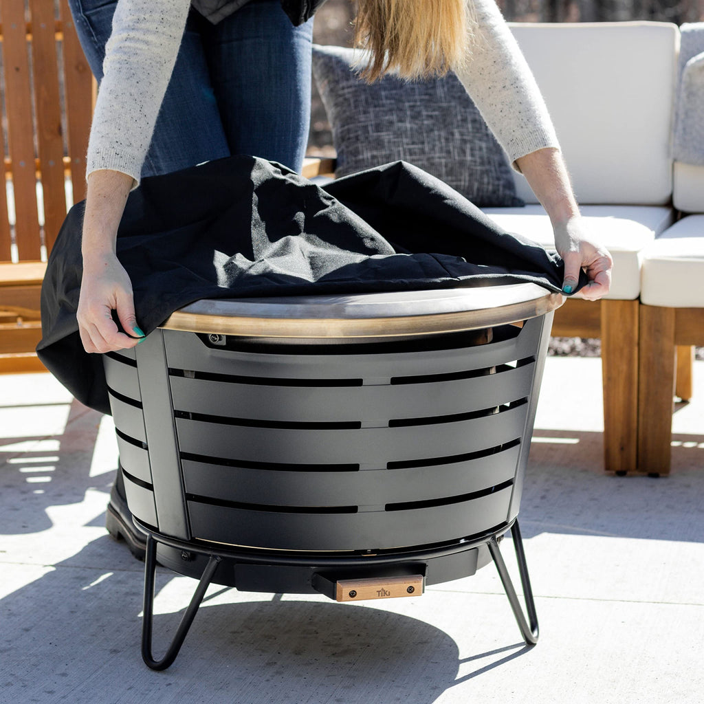 Patio & Celebration Tabletop Fire Pit Cover - 25.6" Durable Stainless Steel Lid - Weather-Resistant Outdoor Fire Pit