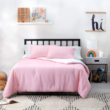 All Season Hypoallergenic Down Alternative Microfiber Comforter, Queen, Pink
