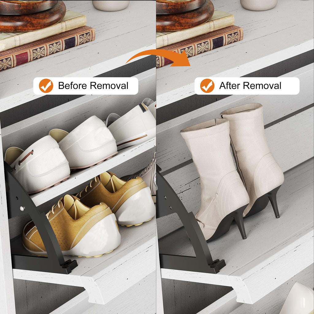 Shoe Cabinet with 3 Flip Drawers, Wooden Shoe Organizer with Adjustable Shelf, Shoe Storage, Hidden Shoe Cabinet