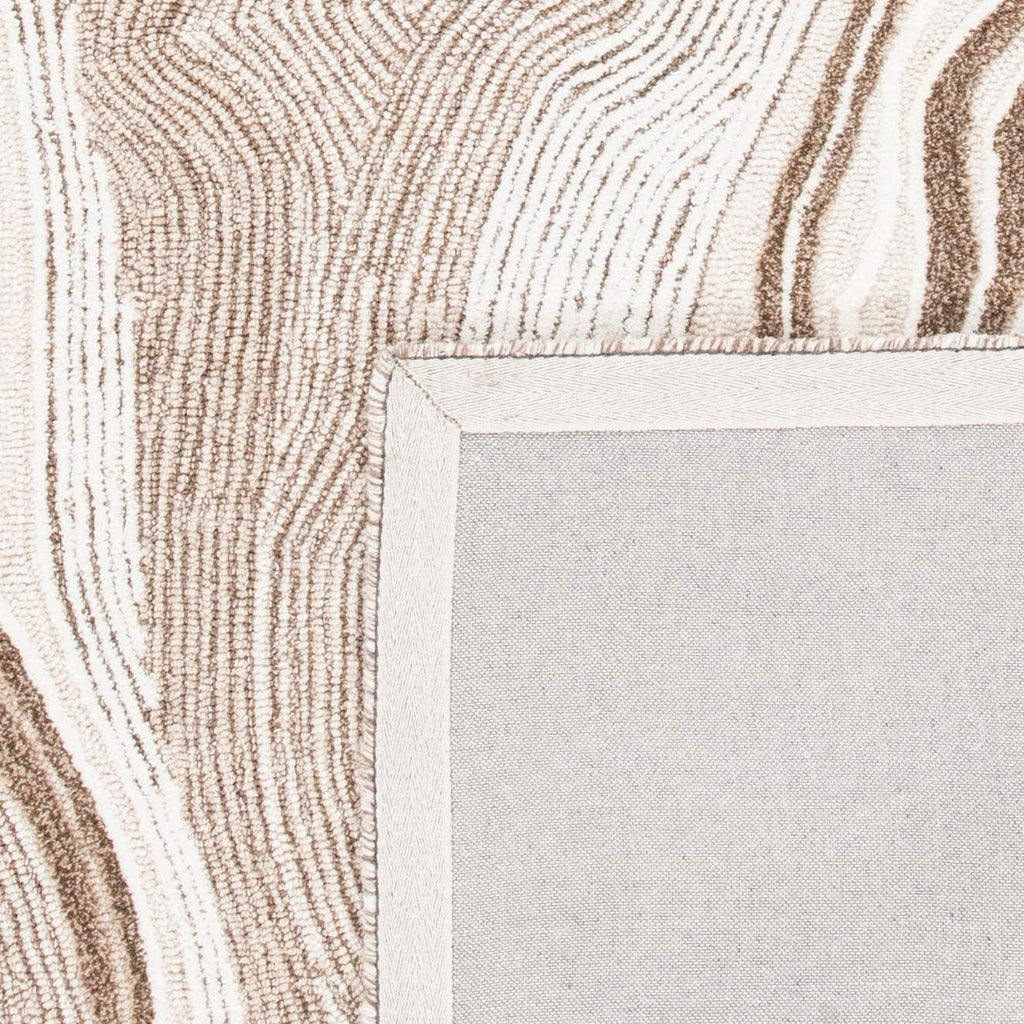 Fifth Avenue Area Rug - 10' x 14', Beige & Ivory, Handmade Mid-Century Modern Abstract New Zealand Wool