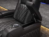 Tuscany Home Theater Seat - Nappa Leather Power Recliner with Cool Gel Memory Foam, USB-C/A Charging, RGB LED Lights